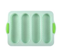 Osmond 4-Slot French Cake Mold French DIY Small Bread Mold Non-Stick Easy-to-Release Baking Tray Green