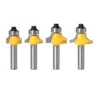 Osmond 4Pcs 8mm Shank Roundover Router Bit Set-Woodworking Milling Cutter for Edge Rounding and Chamfering