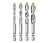 Osmond 4PCS Eccentric Twist Drill Bit High-Strength Drill Bits Set 6mm/8mm/10mm/12mm Metal Twist Drill Bits for Glass/Tile/Wood