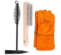Osmond 4Pcs Welding Slag Removal Tool:Welding Chipping Hammer with Coil Spring Handle and Wire Brush with A Pair Welding Glove