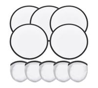 Osmond 5 Pcs Foldable Flying Disc Fans 9.8 Inch Sublimation Fans Polyester Black Edge Folding Fan Set with Bag for Party Black