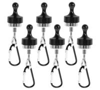 Osmond 6Pcs Canopy Magnetic Hook Portable Camping Tent Magnetic Hook with Carabiner Cruise Hanging Sturdy Magnet Clip Hanger