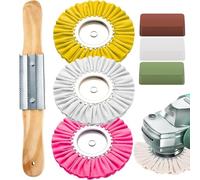 Osmond 7PCS 8 Inch Polishing Kit - Airway Buffing Wheels for Metal Rim Shine Grinder Compatible Wheel Polisher