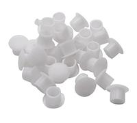 Osmond 8mm Dia Plastic Straight Line Screw Cap Covers Hole Lids White 30pcs