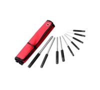 Osmond 9-Piece Steel Multi-Size Round Heads Pin Impact Set Professional Hollow End Driver Chisel Tool