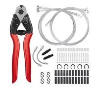 Osmond 96pcs Bike Brake Cable Kit, Bicycle Shift Derailleur Cable Housing with End Caps, V Brake Noodle Cable, C-Clip, S-Hooks Easy Install Easy to Use