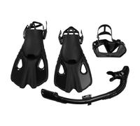 Osmond Adult Snorkeling Equipment,Panoramic Snorkeling Set,Snorkeling Mask, Drys Top Snorkel,Diving Mask and Fins,Black