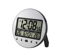 Osmond Alarm Clock 12/24 Hour Battery Operated Self-Setting Wall/Desk Mount Calendar Digital Clock for Bedroom Bedside Black