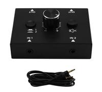 Osmond Audio Splitter Audio Switch 3.5 mm Jack 2 Inputs 1 Output Analogue Stereo Aux Switch