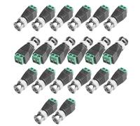 Osmond BNC Male Balun Connector 20Pcs Coaxial Cat5 to BNC Male Connector for CCTV Surveillance Video Cameras BNC Male Connector