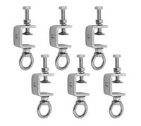 Osmond C-Clamps 1" 25mm, 6 Pcs Stainless Steel Beam Clamp with M8 Screw Ring, I-Beam Design U-Clamp