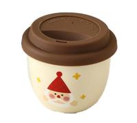 Osmond Ceramic Coffee Mug with Silicone Lid - Elegant, Heat-, Non-Slip, Portable Tea Cup for Outdoor and Office Use A
