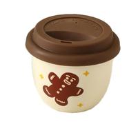 Osmond Ceramic Coffee Mug with Silicone Lid - Elegant, Heat-, Non-Slip, Portable Tea Cup for Outdoor and Office Use B