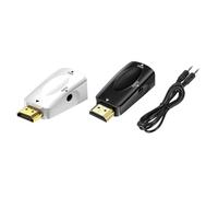 Osmond -Compatible to VGA Adapter HD 1080p Audio Converter Audio Transmission with 3.5mm Jack Audio Converter Black+White