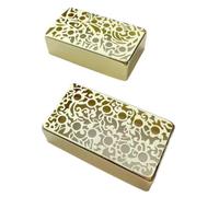 Osmond Cupronickel 50mm and 52mm Pickup Covers for LP Guitar- Hollowed Out Pattern Pickup Frame Set Pole Spacing Gold