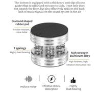Osmond For Audio for Amplifier Speaker Turntable Player 4PCS HiFi Shock Spikes Aluminium Isolation Plaform Feet Spring Damping Pad