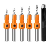 Osmond for Wood Screw Drill Router Bits Hole Punch 5PCS Counter Sink Drill Bit Set 8mm Shank HSS for Woodworking Tools