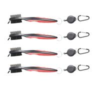 Osmond Golf Club Cleaning Brush, Ball Double-Sided Cleaning Tool, Nylon Steel Brush, Cleaning Tool Accessories Red