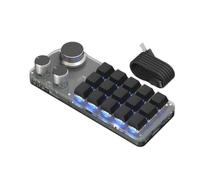 Osmond Hot-Swappable RGB 15-Key Keyboard, Programmable Portable Keyboard for Different PC Systems Black