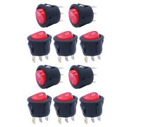 Osmond KCD1-105 Power Switch with Light 10pcs 3 Feet 2 Stalls Rocker Switch Ship Type Circular Wave for Various Applications