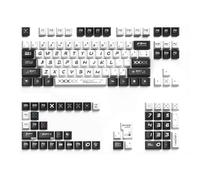 Osmond Keycaps Set 135-Key PBT Dye Sublimation Black and White for Mechanical Keyboards Replacement