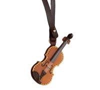 Osmond Leather Violin and Cello Keychain Mini Musical Instrument Keychain Vintage Leather Violin Keychain Khaki