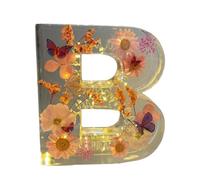 Osmond Letters Floral Night Light CreativeDried Flower LED Ambient Lights Resin Letters Lamp Table Ornaments Lighting B
