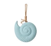 Osmond Mediterranean Wall Decor, Wooden Pendant, Seashell, Navy, Wall Hanging Ornaments, Room, Beach, Blue