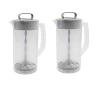 Osmond Mixing Pitcher for Drinks, Manual Juice Jug with Sealing Lid, No Spill Juice Pitcher Beverage Container, 2000ml 2Pcs