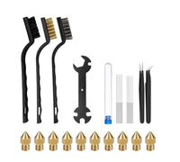 Osmond MK8 Brass Nozzles 5-In-1 Wrench, Tweezers, Brushes 27 PCS 3D Printer Nozzle Cleaning Kit- Maintenance Tool for 3D Printings
