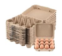 Osmond Pack of 20 Egg Cartons, Square Paper Egg Cartons, Egg Carton Container, Empty Egg Tray, Pulp Egg Holder