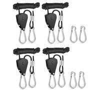 Osmond Pack of 4 Adjustable Rope Hanger Ratchet Rope Pull Ratchet Hook, Adjustable Rope Hook, 2M, 1/8 Inch