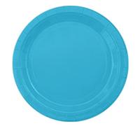 Osmond Paper Plate Macarons Pure Color Series Fruit Cake Picnic Dessert 9-Inch Plate Lake Blue