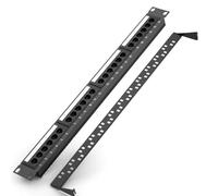 Osmond Patch Panel RJ45 19 Inch 1U Cable Frame Front Plate Rack Mount 50U Plated, Rear