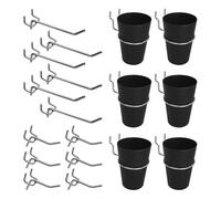 Osmond Pegboard Hook Cup Accessory -18Pieces Pegboard Display 5.1 & 4 Inch Flat Holder Small Hanging Cup for 1/8 1/4 Pegboard A