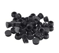 Osmond Plastic Round Cap Chair Table Legs Ribbed Tube Insert 22mm Dia 50 Pcs