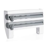 Osmond Plastic Wrap Paper Storage Rack Wall-Mounted Aluminum Foil Roll Rack Refrigerator Kitchen Punching-Free Shelf Gray