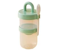 Osmond Portable Breakfast Jar with Airtight Lid Thickened Oatmeal Cup with Spoon for Yogurt, Milk, Salad Food Storage Container B