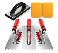 Osmond Professional 6Pcs Tiling Tool Set with Square Trowel, Rubber Grout Float, and Grout Sponges for Wall & Floor