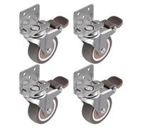 Osmond Side Mount Casters, 2 Inch Furniture Wheels, LShaped Rubber Casters Set of 4, 360-Degree Locking Swivel Top 4pack