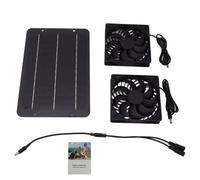 Osmond Solar Powered 10W Dual Fan 12V Efficient Energy Saving Solar Panel Fan Kit with Connecting Line for Greenhouse Pet Home