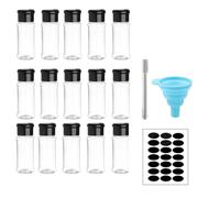 Osmond Spice Bottle Set for Spices Salt and Pepper Seasoning Bottle Spice Organizer Condiment Storage Jar Set 15pcs