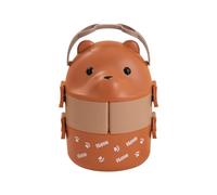 Osmond Stackable Bento Box Portable Leak Proof Bento Box Japanese Style Double-Layer Bento Box Easy to Use High Guality Brown