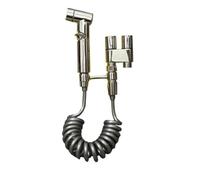 Osmond Stainless Steel Household Toilet Pressurized Nozzle Handheld Bidet Pressurized Nozzle Double Outlet Angle Valve Pressurized Nozzle Silver
