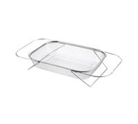Osmond Stainless Steel Retractable Drain Basket Grip Handles Oval Colander Sink Vegetables Draining Rack Home Storage Basket XL