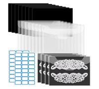 Osmond Stamp and Die Storage Pockets with Rubber Magnetic Sheets and Labels, Die Storage Pockets, Craft Die Storage Envelopes, 24Pcs
