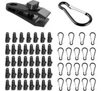 Osmond Tarp Clips Clamps 60 PCS Tent Clamp with Carabiners Tie Down Fastener Clips Holder for Tarp,Pool