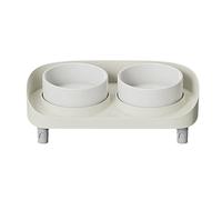 Osmond Tilted Elevated Bowl Tall Cat Dishes Ergonomic Stress-Free Pet Feeder Dish Raised Cat Bowls with Non Slip Stand White