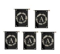 Osmond Type A Garden Flag Double Sided Outdoor Wreath Letters Black Garden Flag Decoration