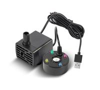 Osmond USB 5V Water Pump Mist Maker LED Lights Mini Mister Fog Machine, Indoor Fountain Garden Pond Water Fogger Atomizer Black